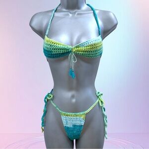 Multicolor Crochet Bikini Set